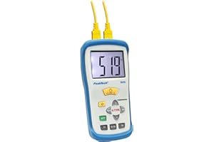 PeakTech P 5115 2 canaux Thermomètre numérique avec grand écran professionnelle pour 50 + 1300 °C avec affichage 3 1/2 chiffres de type K Sonde/éléments thermique pour gradc/gradf