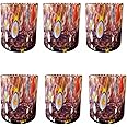 MurArt Murano Glasses Set of 6 Glasses 300 ml Tower Collection in Hand-Blown Glass in Handmade Processing Made in Italy