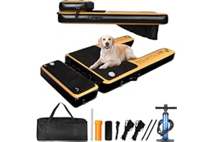 ‎DIDIBIRDI DiDiBirDi Hunde Wasserrampe,Doppelschicht Extra Große Breite Aufblasbare Wasserrampe Pool Leiter, Welpen-Planke rutschfeste Hundeboot Schwimmende Leitermit für Boote und Docks für Hunde bis 100 kg