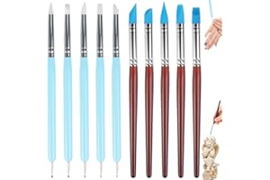 RAIRSKY 10 Stück Fondant Modellierwerkzeug Ton Silikon Werkzeug Set,Modelier Bastel Clay Werkzeuge Sculpting Tools,Fondant Werkzeug Dotting Tool Gummi Malerei Pinsel für Keramik Skulptur Malerei Nail Art