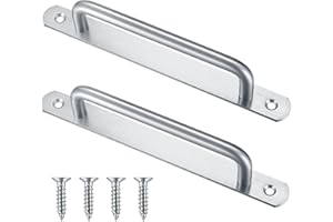 YITYDaMai 2 Stk Edelstahl Schiebetür Griffe mit Platte - für Scheunentor, Schiebetüren, Gartentür, Schrank und Schuppentür (Silber)