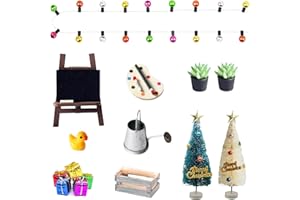HIQE-FL Porta Degli Elfi di Natale,Set di Accessori per Porta Gnomo Natalizio,Decorazioni Miniature Casetta in Legno,Porta Dell Elfo di Natale Accessori,Natale Kit per DIY Decorazioni