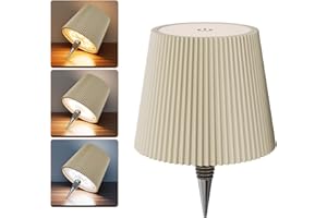 Nulmvic Lampada per Bottiglia LED Ricaricabile - 5200mAh Lampada da Tavolo Senza Fili Dimmerabile 3 Colori - IP54 Impermeabile Comando a Tocco per Interno Esterno Famiglia Ristorante Bar (Kaki)