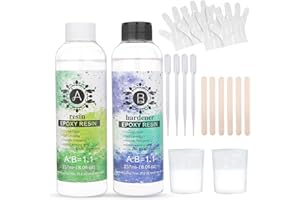 Epoxy Resin,16oz Crystal Clear Resin, MOHEGIA Casting and Coating Hardener Kit,2 Part 1:1 Mixing Ratio for River Table, Jewelry Making, Art Craft