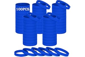 HONTIUS 8'' Braccialetti In Gomma, 100 Pezzi Braccialetti In Silicone, Blu Vuoto Elastici di Gomma per Uomo Donna Scuola Insegnante Squadra Festa
