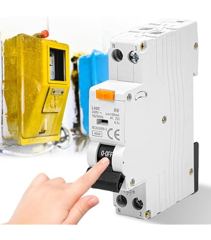 Disjoncteur Différentiel SAFEMORE 40A 30mA - 1P+N - Type A - Courbe C - Pour Tableau électrique Rail DIN