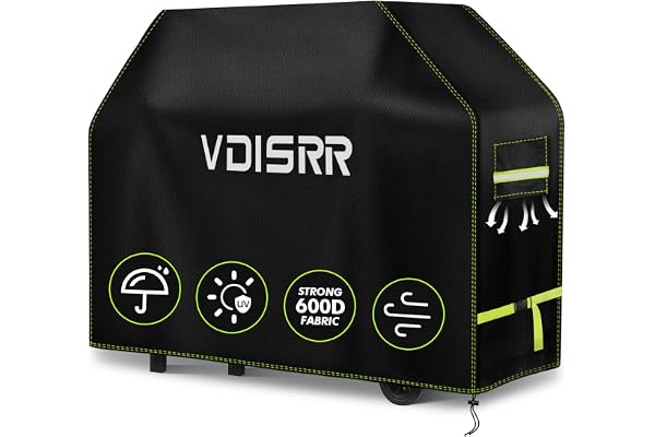 VDISRR Housse Barbecue Exterieur, Résistante de 600D Oxford Housse Plancha Impermeable 117 x 66 x 117 cm Bâche de Protection avec Bouche D'aération Anti-UV/Anti-l'eau/Anti Vent/Antipoussière