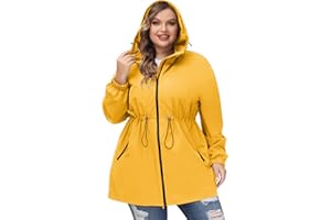Hanna Nikole Women's Plus Size Hooded Raincoat Outdoor Jacket Waterproof Windbreaker