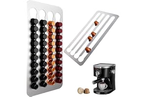 ZPSNDP Uchwyt na kapsułki do kawy Nespresso, 40,5 x 22 cm, stal nierdzewna, do uchwytu na kapsułki Cafissimo, 3 m, stojak na kapsułki do przechowywania 40 kapsułek kawy