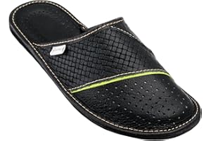 ESTRO Pantofle Męskie Skórzane Kapcie Męskie ze Skóry Domowe Kapcie Dla Mężczyzn M66