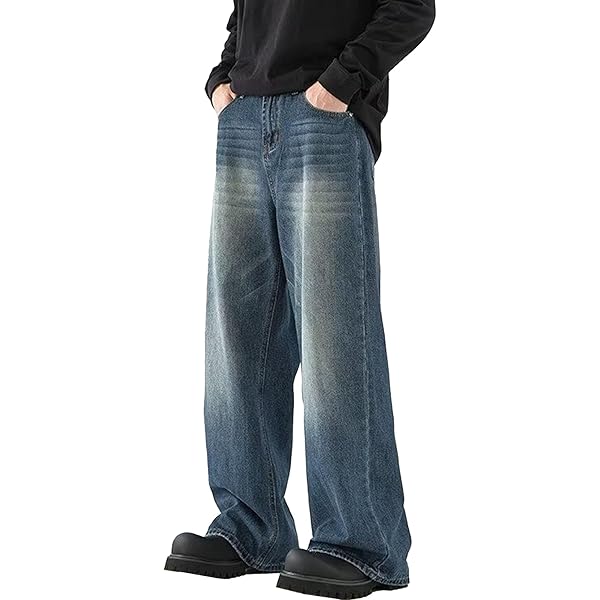 Zewool Heren Y2k Hip Hop Baggy Jeans Wijde Been Skater Jeans Losse Denim Broek Skateboard Streetwear, E10 Zwart, L Zewool Heren Y2k Hip Hop Baggy Jeans Wijde Been Skater Jeans Losse Denim Broek Skateboard Streetwear, E10 Zwart, L