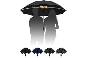 Chakipee Ombrello Pieghevole Compatto Pioggia - Automatico Pioggia Grande Ombrelli Antivento Robusto Inverso - Portatile Uomo Donna da Viaggio Resistenti Teflon 210T 10 Stecche