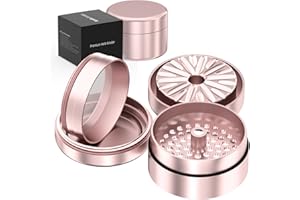 GENERIC Grinder PROFESIONAL 100% Aluminio Aeronáutico Anodizado con imanes N52| 63mm Ø con nuevo sistema de Triturado Premium | Grinder metálico de 4 partes y gran capacidad para especias y hierbas (Rosa Oro)