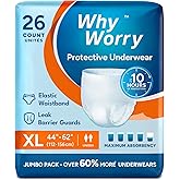 WhyWorry Adult Diapers with Incontinence, Disposable Absorbent Panties for | Disposable Adult Diapers with Maximum Absorbency