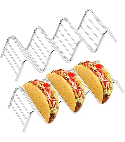 Support à Tacos Et Hot-dogs YYUEZHI – Lot De 2, En Acier Inoxydable, Forme Vague, Pour Four Et Présentation