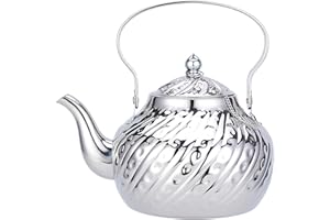 SANQIAHOME Théière en acier inoxydable,2000ml,avec infuseur,pour induction/gaz