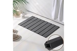 Eralove Alfombra de Baño de Diatomita, Alfombrilla Diatomita Plegable 60x39cm, Antideslizante, Súper Absorbente y Secado Rápido, para Baño, Cocina y Hogar
