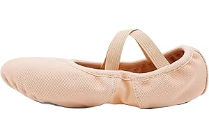 s.lemon Bardzo Elastyczne Płócienne Buty Baletowe, Buty do Tańca dla Dzieci i Dziewcząt, Beżowy