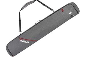 Unigear Borsa da sci doppia imbottita, borsa da sci per 1-2 paia di sci 165/175 cm