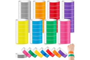 WIURGOHA 800 Pieces Colored Wristbands for Events Wrist Bands Paper Bracelets Wristbands Waterproof Arm Bands for Events Custom Adhesive Wristbands for Party(Red,Green,Yellow,Blue,Orange,Pink,Purple,Grey)