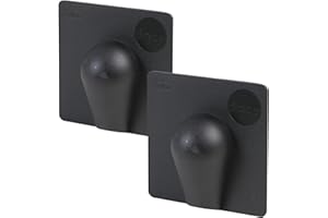 INBRACKETS External Brick Burst Buster Plate - Cable Wall Entry Tidy Cover Satellite Coaxial Aerial (2, Black)