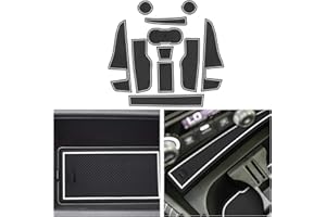 ZCLINKO Compatible avec Audi Q2 2017 2018 2019 2020 2021 2022 Voiture Tapis Antidérapant,Tapis en Caoutchouc pour Console Centrale, Accoudoir,Porte-Gobelet,Accessoires Voiture pièces (Blanche)