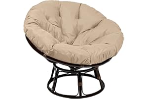 GLDSD Coussins de Chaise Ronde Papasan,Coussin de Sol extérieur,Coussin imperméable de Chaise d'oscillation extérieure, sans Chaise,Coussins de Chaise hamac Suspendus,Beige,120 * 120cm