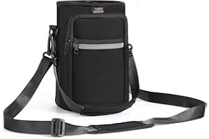 Nuovoware Bolsillo de Botella Agua Portátil Neopreno, 750ml/1000ml/1800ml Bolsillo con Correa Hombro Prueba Caída, Funda Impermeable Botella Agua Protectora para Viaje