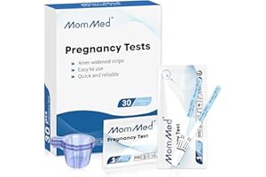 MOMMED Test de Embarazo (HCG30), Tiras de test embarazo con 30 vasos de orina para una detección temprana, resultados rápidos y precisos, test embarazo ultrasensibles para mujeres