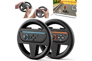 Tokluck Switch 2 Lenkrad, 2 x Lenkräder für Nintendo Joy-Con 2, Switch 2 Steering Wheel für Mario Kart World & 8 Deluxe der Nintendo Switch 2 Konsole – Schwarz Twin Pack, Switch 2 Zubehör