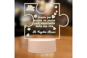 HooJtny Regalo Fidanzata Compleanno, Regali per Lei Anniversario, Lampada Luce Notturna in Acrilico Inciso, Regalo Amica Compleanno Originale