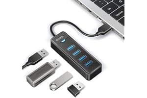 IDSONIX SMART INTERACTIVE 4-portowy koncentrator USB 3.0 do laptopa - iDsonix USB 3.0 Hub 5 Gb/s, wieloportowy adapter, przenośny, podróżny, koncentrator USB do MacBooka Air do Windows/Mac OS, Linux Flash Drive, przenośny dysk