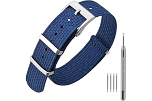 ANNEFIT Bracelet de Montre en Nylon avec Boucle en Acier Inoxydable, Sport Bande de Remplacement 16mm 18mm 20mm 22mm