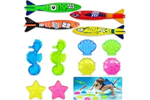 BGTLJKD 12 Pezzi Giocattoli per Immersioni in Piscina, Giochi Piscina Bambini Anelli da Immersione Piscina Subacquea Immersioni Giocattolo, Giochi D'affondamento Addestramento Regalo per Bambini