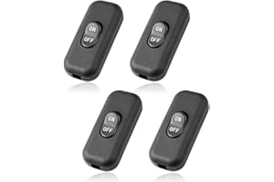 CYIOU 4 Pezzi Interruttore Bipolare 6A 250V Interruttore a Pulsante Mini Interruttore Lampada per 2-3 Linea per Lampada da Tavolo Scrivania Camera da Letto (Nero)