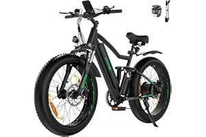HITWAY Vélo électrique 26" 4,0 Fat Tire, VTT Électrique E-Bike avec Batterie au Lithium Amovible 48V 15Ah/16Ah, 250W, 7 Vitesses,jusqu'à 55-150km