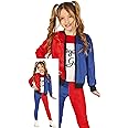 FIESTAS GUIRCA | Dangerous Girl Child Fancy Dress (7-9 years) - T-Shirt, Jacket and Trousers for Girls - Superhero and Villain Costumes, Mr. Smile, Halloween and Themed Parties - Blue and Red
