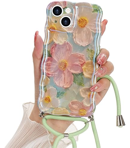 Foonary Noël Coque Pour IPhone 15 Pro Avec Cordon, Neige