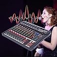 Professional Audio Mixer Sound Board Console Desk System Interface 8 Channel Bluetooth USB Connection Studio Audio Mixing Console Live Sound for Recording DJ Stage Music Application