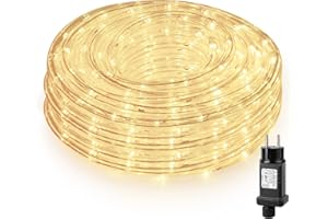 Custmkey 10M LED Lichterschlauch,240 LED Lichterkette Außen P44 Wasserfest, 8 Modi Lichterkette Weihnachten für Festa, Hochzeit, Weihnachten Halle, Balkon, Garten Dekoration (Warmweiß)