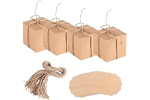 HXXWEUS 50 Pcs Set de Boîtes Cadeaux en Papier Kraft, Boîte Carton D'expédition, Boîtes en Carton, Boîte de Chocolats, boîtes en carton 7 X 7 X 7 Cm, boîtes en cartons avec Couvercle, boîte Cadeau Carré