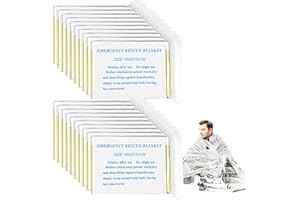 Traxenta 20 Pezzi Coperta Termica Emergenza, Montagna Escursioni Telo Termico, Rescue Blanket Telo di Sopravvivenza per Salvataggio Protegge da Freddo, Pioggia, Calore e Vento, All'aperto 160x210cm