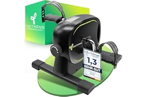 ‎TRETMANN Neu Tretmann Basic Pedaltrainer Set -extra standfest & leise- inkl. Befestigungsband -DEKRA Geprüft- Beintrainer für Senioren Heimtrainer Mini Bike Schwarz Grün
