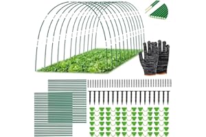 TUIBEIDAMAI 50 PCS Bögen für Hochbeet,Pflanztunnel Bögen,Abnehmbar Folientunnel für Hochbeet,Tunnelbögen Hochbeet,Gewächshaus Bogen 6mm mit Kunststoff umwickelt,Gewächshaus Reifen,Gartentunnel Bögen