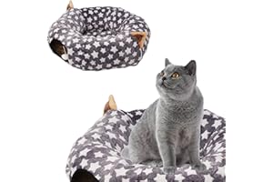 BAOFUYA Pluszowe łóżko dla Kota i Psa, Składany Tunel dla Kota o Dużej średnicy dla Kotów Domowych Zdejmowane Gniazdo dla Kota