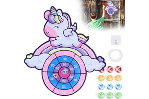 Boyigog Dinosaurier Spielzeug für 4–9, 50cm Kinder Klett Dartscheibe mit 12 Klebrigen Bällen und Klebeband, Drinnen und Draußen Hängendes Dart Wurfspiel Sets für Kinder Geschenke