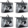 Raggle Foldable Hanging Purse Handbag Organizer for Storage Ladies Women Large Clear Hand Bag Storage Organizer (4PCS, Grey, Plastic)
