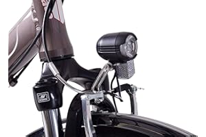 Ammaco Front Centre Fork Dynamo Compact Light Bike Cycle E-Bike Classic Traditional Dutch City LED Headlight Headlamp Black