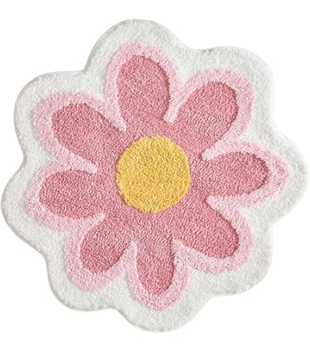 SSIMOO Set di tappeti da bagno con fiori in fiore, elegante tappetino da bagno, tappeto a forma di U, decorazione per copriwater