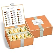 Teekiste von Tea Forté mit 40 Handgefertigten, Pyramidenförmigen ...